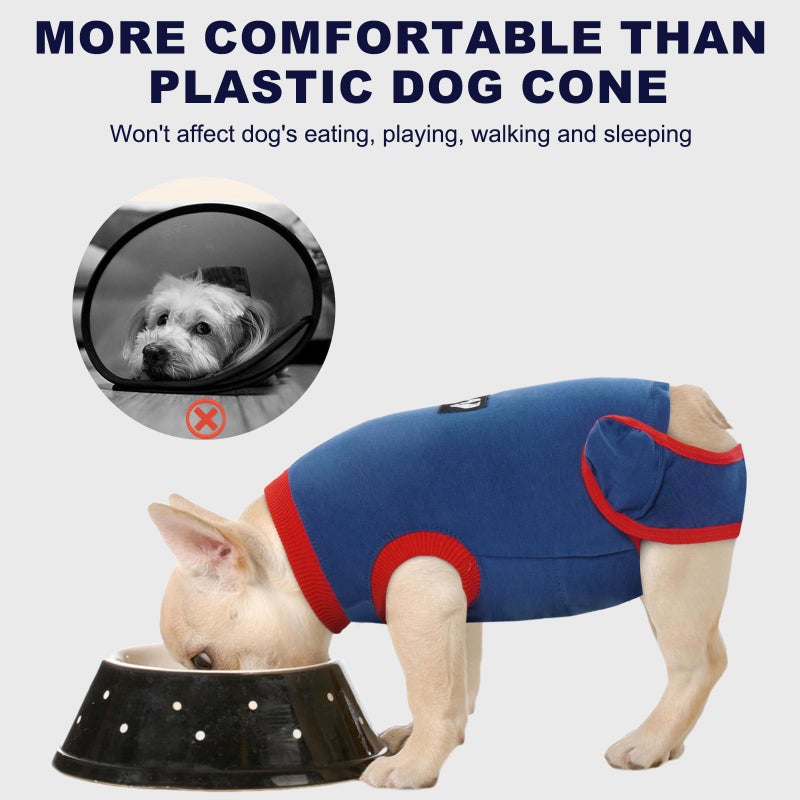 IDOMIK Dog Recovery Suit for Female Spay - Adjustable Anti-Licking Dog Post Surgery Onesie, Male Female Dog Neuter Spay Suits, Soft Abdominal Wound Bandage & E-Collar Cone Alternative - Image 3